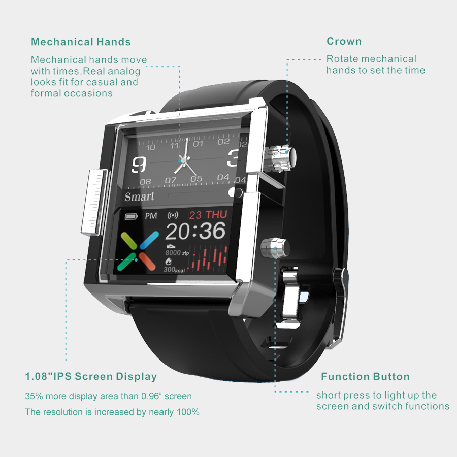 T9 하이브리드 스마트워치, 심박수 혈압 모니터, 방수 - Smartwatch Custom 리뷰 및 가격