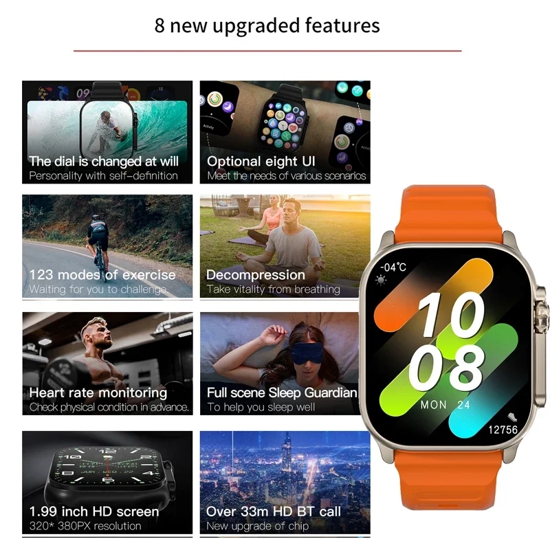 기존 T900 울트라 2 스마트 시계 49mm 남성 여 - Smartwatch X12 리뷰 및 가격