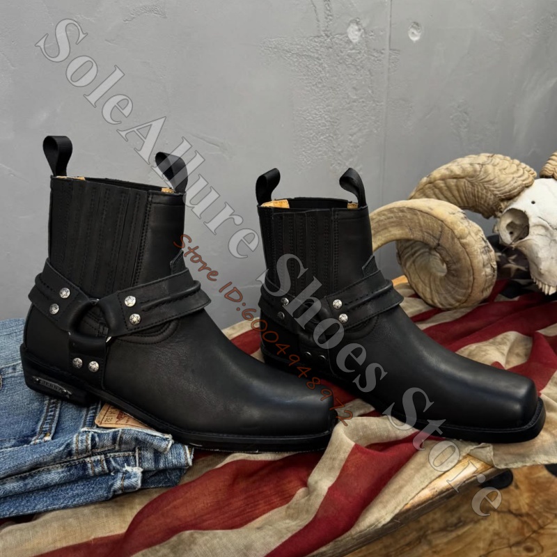레트로 스타일의 바이크 코트웨어풍 남성용 앵클 부츠,  - Leather Classic Strap 리뷰 및 가격