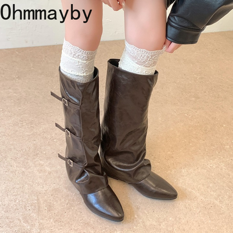 여성 가죽 니하이 부츠 포인티드 토 멀티 버클 스트랩  - Leather Classic Strap 리뷰 및 가격
