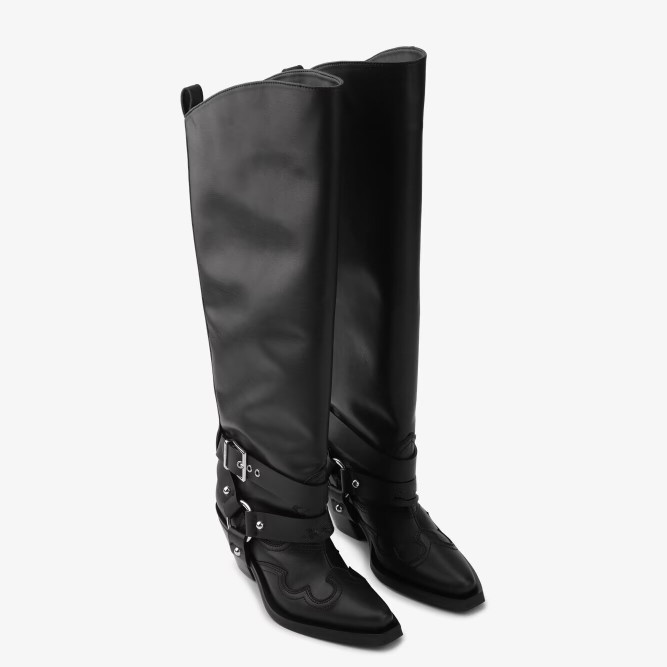여성용 블랙 가죽 니하이 카우보이 부츠 버클 스트랩 디 - Leather Classic Strap 리뷰 및 가격